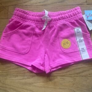NWT Cat & Jack Girls Pink Fleece Shorts Pull-On Elastic Waist (SZ XS 4/5)